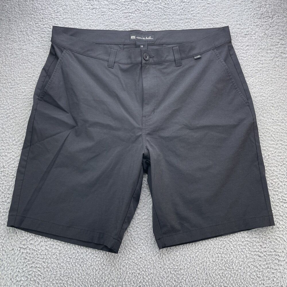 Travis Mathew Golf Shorts Mens 38 Black Performance Golf Stretch Chino